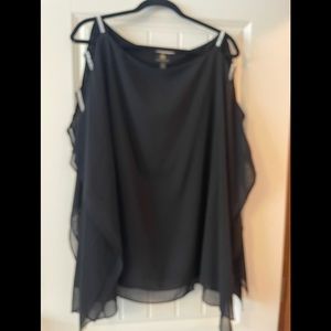 Plus Size Lattice-Sleeve Poncho, Created for Macy's